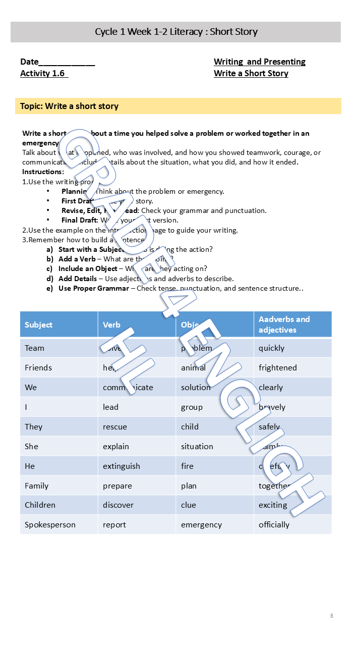 English Home Language Grade 4 Term 4 - Image 8